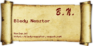 Bledy Nesztor névjegykártya